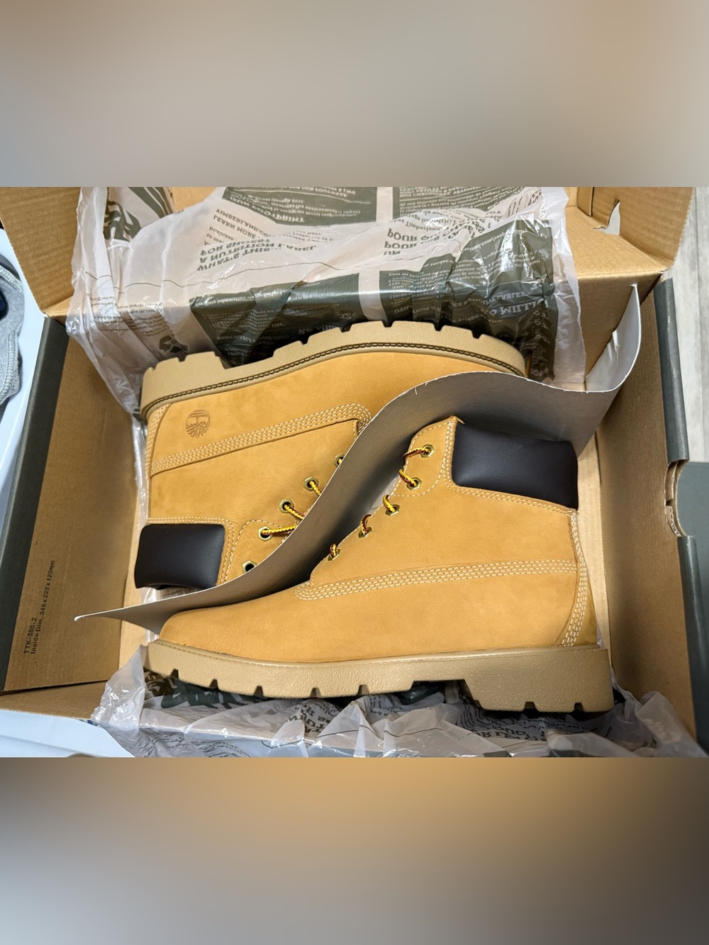 Timberland Wheat Nubuck Kids Boots with Dark Brown Collar